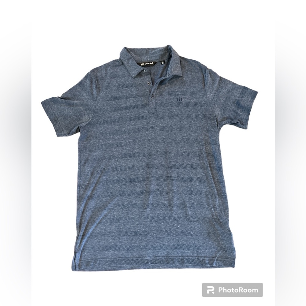 Travis Mathew Men's Heathered Blue Polo
